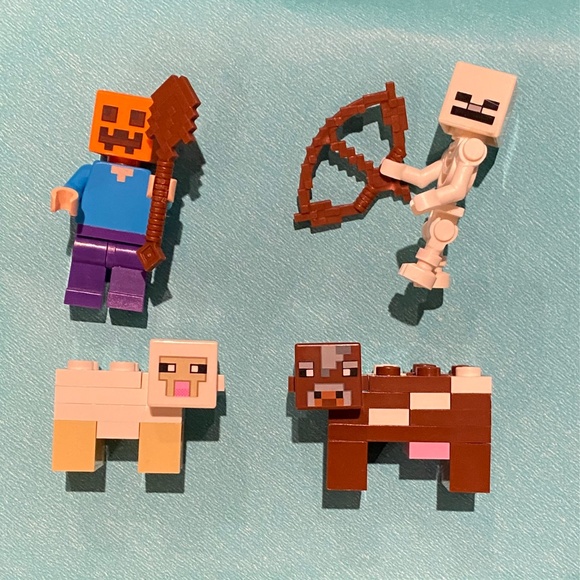 🥕 Lego 21114 Minecraft The Farm 🐑 Steve Skeleton Cow Sheep Minifigures Retired - Picture 16 of 16